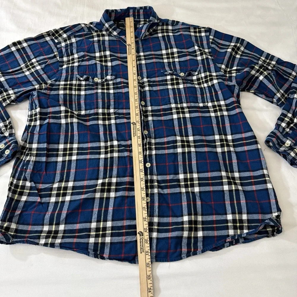 Nautica Jeans Co Men's 3XL Plaid Flannel Shirt Button Down‎